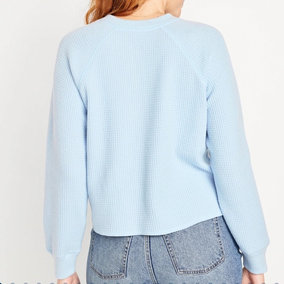 NWT OLD NAVY Plush Waffle-Knit Henley Top Color: Rock Pool SIZE XL - Picture 4 of 7